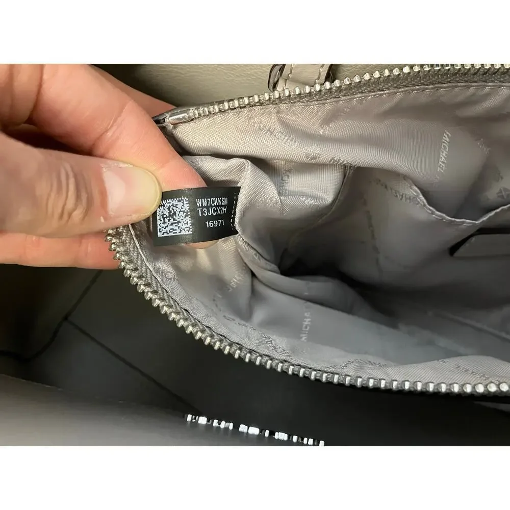 MICHAEL KORS TWO WAY GRAY PEBBLED CROSSBODY TOTE BAG